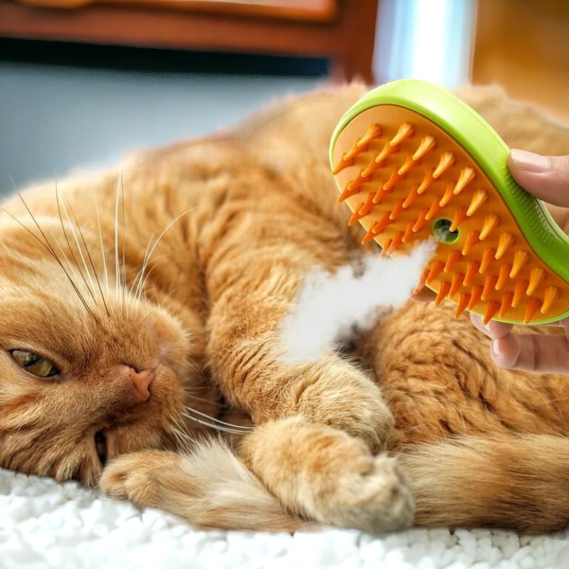 FluffyEase Steamy Brush: 3-in-1 Pet Grooming Master Brush